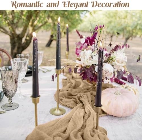 Khaki 10FT Cheesecloth Table Runner Boho Gauze Fabric Table Runner Rustic Sheer Runner for Wedding Birthday Baby Shower Party Boho Table Decoration(1 Pack) - Image 6