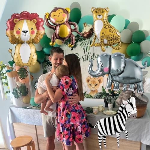 Large Animals Foil Balloons for Jungle Safari Birthday Party Decorations - Image 5