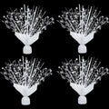 4 Pack Metallic Foil Spray Centerpiece Stars for Wedding, Birthday, Anniversary, Christmas Table Decor, Holiday Festival Baby Shower Graduation Mantle Party Decorations (White) by Unknown
