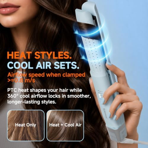 Tideway Hair Straightener,Dual Voltage 1" Ceramic Travel Flat Iron Cool Air - Image 2