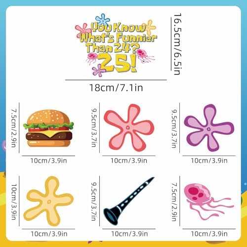 Blue Ocean Birthday Party Decorations Tableware 104Pcs Whats Funnier Than 24 25 Birthday Supplies Include Banner Balloons Plates Napkins Cups Tablecloth Cupcake Toppers and Cake Topper - Image 3