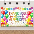 Appreciate You Banner Decorations, White Thank You for All You Do Backdrop Banner, Reusable Anti-Tear Fabric Background with 6-Meter Hanging Rope, Office Employee Staff Teacher Appreciation Party Supplies 71x43Inch by Bafode