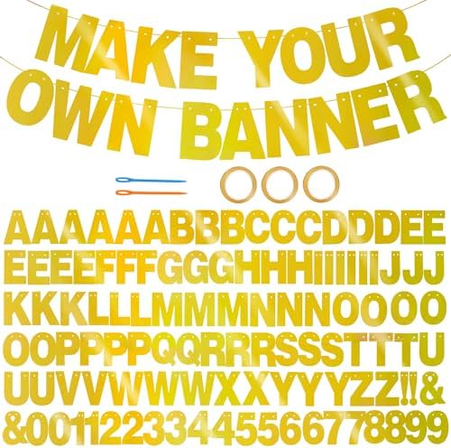 BEISHIDA Double-sided Gold 116PCS A-Z DIY Letter Custom Banner Party Decor by Beishida