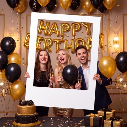 Beeveer 40 x 30 in Large Photo Booth Selfie Frame Props, White Vertical by Beeveer