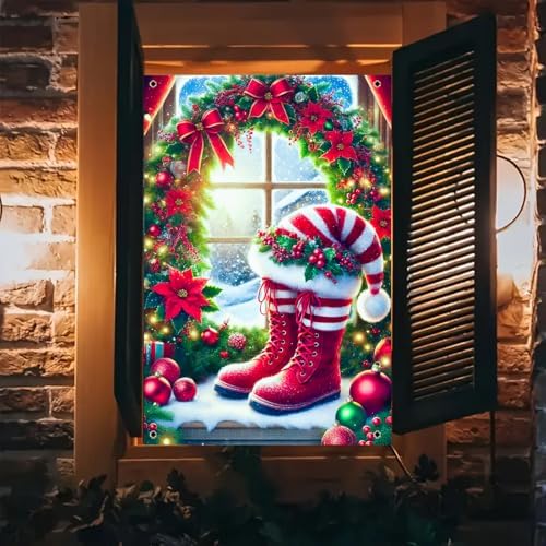 BlissYard Christmas Window Banner 31x47 Inch Polyester by BlissYard