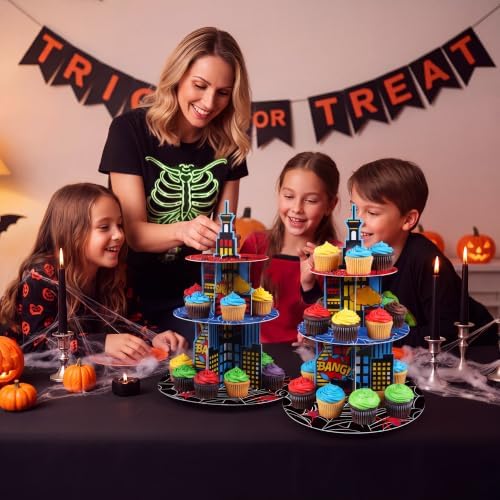 2Pcs 3 Tier Spider Cupcake Stand Decoration Spider Cupcake Tower - Image 5