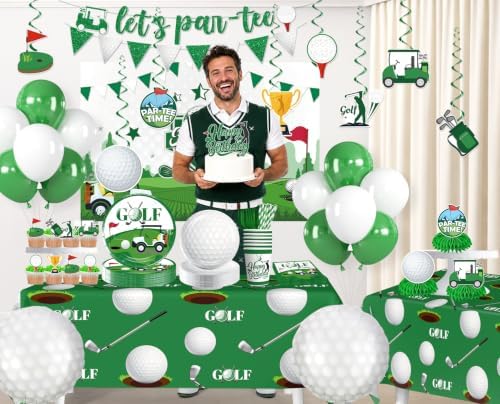 193Pcs cocomigo Golf Birthday Decorations Tableware Set, 25 Serves - Image 3