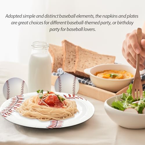 50pcs Baseball Plates and Napkins Party Supplies, 7Inch - Image 5