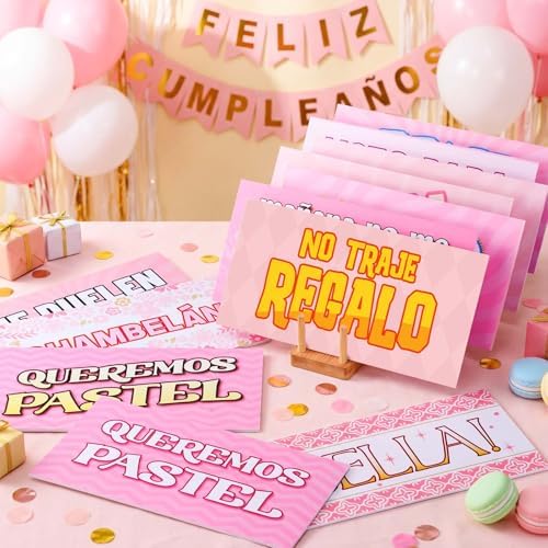Beeveer 24 Designs Quinceanera Photo Booth Props, Double Sided PVC Signs - Image 2