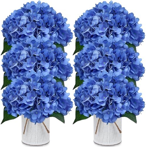 Set of 6 Artificial Flower Table Centerpieces (Blue, 6 X Flower Table Centerpieces) by XOETCP