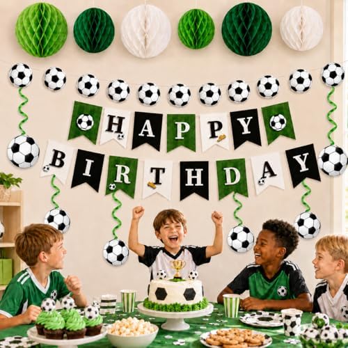 Soccer Birthday Decorations Boys Men, Soccer Ball Banner Garland - Image 7