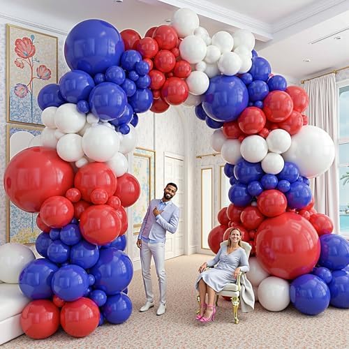 412Pcs Red White and Blue Balloons Garland Arch Kit, 5 10 12 18 inch Red White Blue Balloons for 4th of July Patriotic Decorations Graduation Baseball Birthday Party Decorations - Image 7