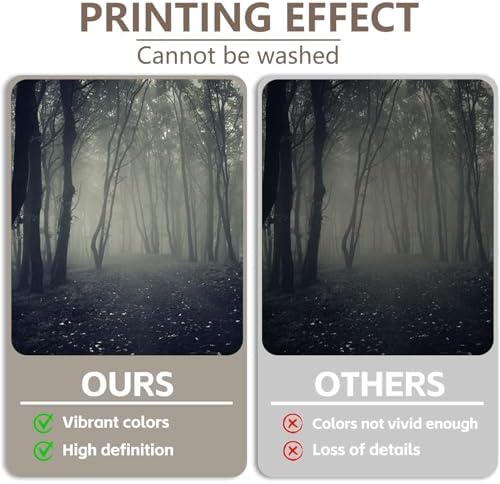 Vintage Dark Misty Forest Backdrop for Halloween Party Spooky Gothic Horror Theme Movies Foggy Woods Dirt Path Trees Background Photography Studio Photo Booth Props 10x8ft - Image 5