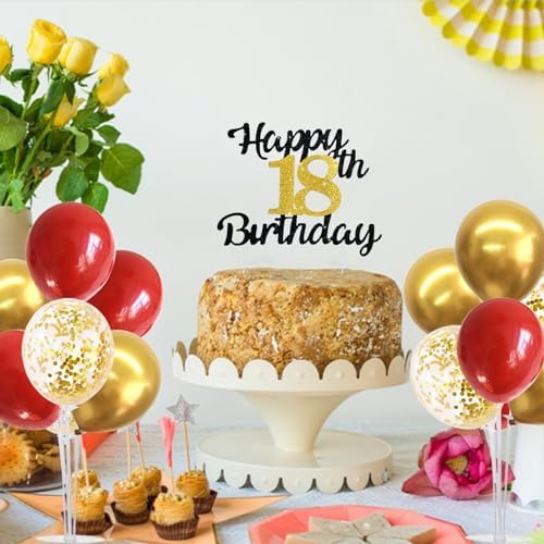 TONIFUL 4 Set Red Gold Balloon Stand Balloon Centerpieces for Table Decor - Image 6