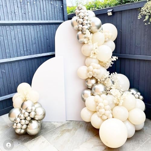 Voircoloria 90pcs White Sand Balloons Garland Arch Kit, 18 12 10 5 Inch - Image 4