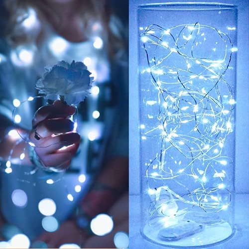 15 Packs Fairy String Lights, 6.6FT 20 LED Battery Operated Silver Copper Wire Starry String Light for DIY Party Christmas Costume Wedding Easter Table Decorations (Cool White) - Image 5
