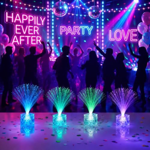 Amylove 16 Pcs Mini Fiber Optic Lamp Glow Party Favors, Clear, 6 Inch - Image 5