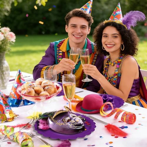 100Pcs Purple Party Supplies Including Scalloped Purple Paper Plates Napkins Serves 50,Disposable Mother's Day Party Dinnerware Set for Birthday Graduation - Image 6
