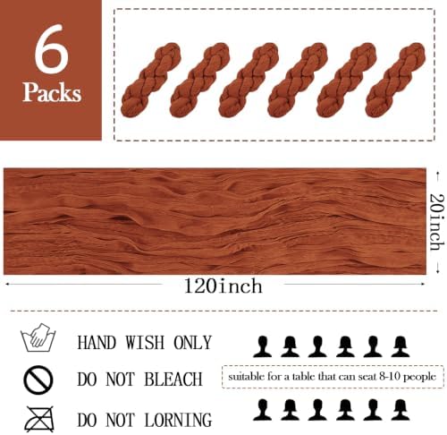 6 Pack Terracotta Cheesecloth Table Runner 20 x 120 inch Gauze Table Runners 10 FT Long,Semi Sheer Cheese Cloth Fabric Table Runner Bulk for Wedding,Party,Baby Shower,Bridal Shower Decoration - Image 2
