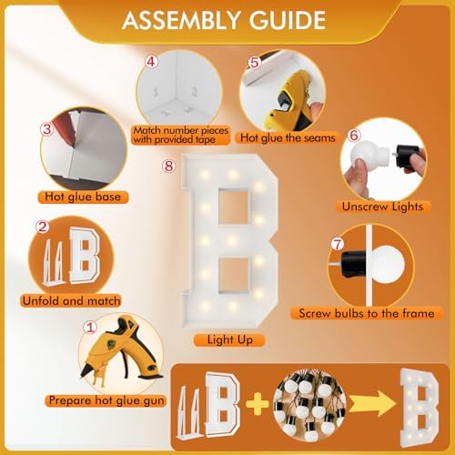 4FT Marquee Letters, Large Light Up Letters B for Baby Shower Party Decor - Image 3