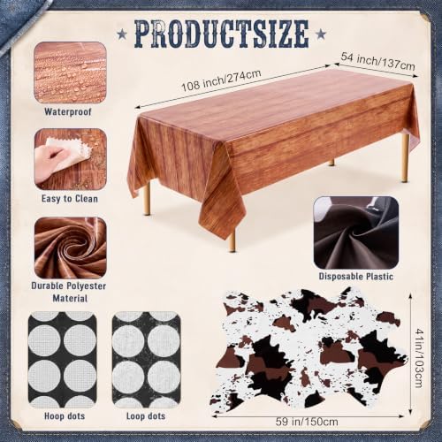2 Pcs Western Party Table Cover Decoration 54 x 108 Inch - Image 2