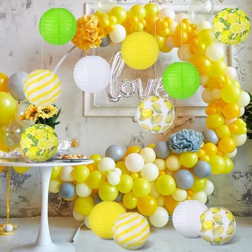 Panelee 12 Pcs Summer Lemon Party Decorations Paper Lanterns Round Hanging Lemon Paper Lanterns for Summer Fruit Party Decorations Supplies Indoor Outdoor - Image 4