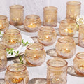 30 Pcs Assorted Gold Votive Candle Holders for Wedding Table Centerpieces, Glass Tea Lights Candle Holder for Diwali Decorations, Wedding Decorations, Vintage Boho Home Tea Party Decor, by DEVI