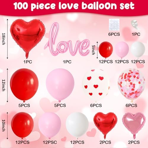 Mothers Day Balloon Arch Garland Kit, Pink Red White Latex Balloon with Happy Mother Day Love Heart Mylar Foil Balloons for Motherday Best Mon Ever Wedding Anniversary Birthday Party Decorations - Image 2