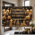 Black Gold Celebration Banner for Grand Opening, Corporate Gala Party Decor by Unknown