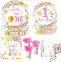 170 Pcs First Bee Day Pink Birthday Party Decorations, Serves 24 by Greencian