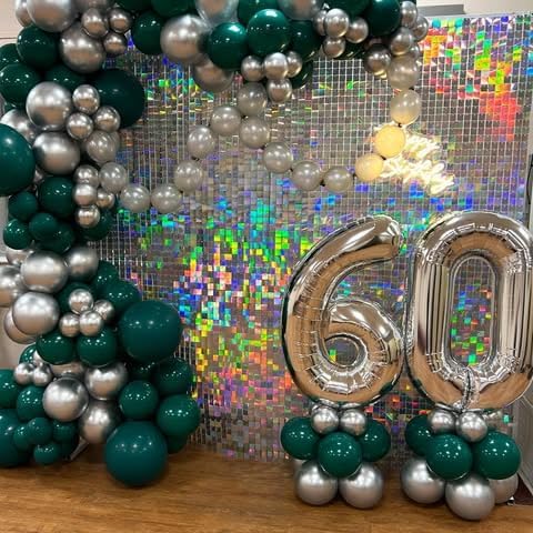 Shimmer Wall Backdrop Iridescent Silver Wall Panels 24Pcs Square Sequin Shimmer Wall Backdrop Decoration for Birthday Party,Wedding, Anniversary - Image 3