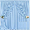 4 Panels Baby Blue Backdrop Curtain for Baby Shower Parties Wrinkle Free Light Blue Curtains Backdrop Drapes Fabric Decoration for Birthday Party Photography 20ft(W) x 10ft(H) by Tao-GePartyDecorations