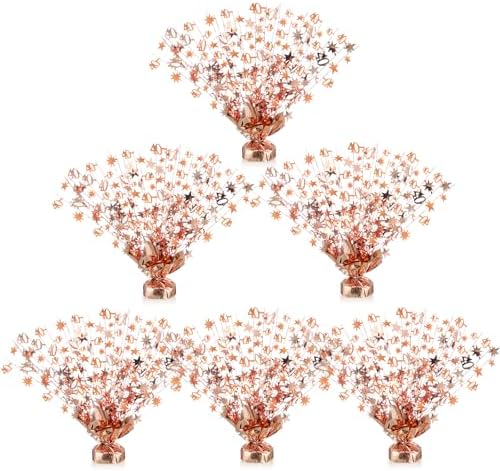 6 Pcs 40th Rose Gold Birthday Decoration 40th Table Centerpiece by CraftyDream