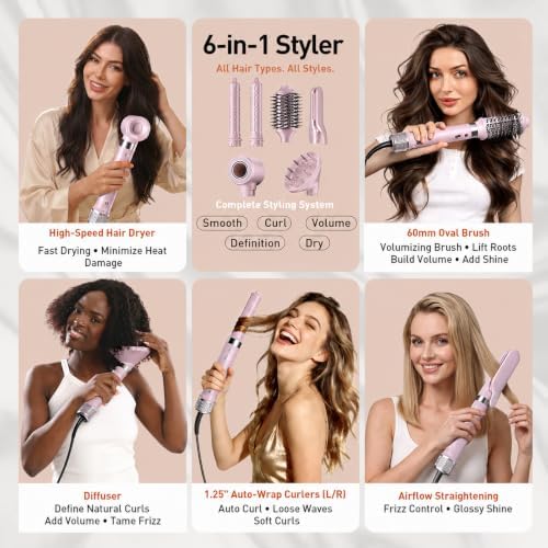 Mythsight StyleVibe 6-in-1 Air Styler with Hair Dryer & Auto-Wrap Curl L/R - Image 3