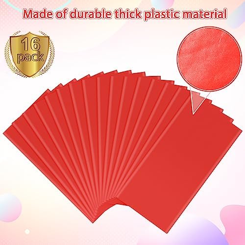 16 Pack Red Plastic Tablecloth for Rectangle Tables, Premium Decorative Red Disposable Table Cloths for Parties, Rectangle Party Table Cover for Birthday, Wedding, Christmas, Anniversary, 54 x 108Inch - Image 4