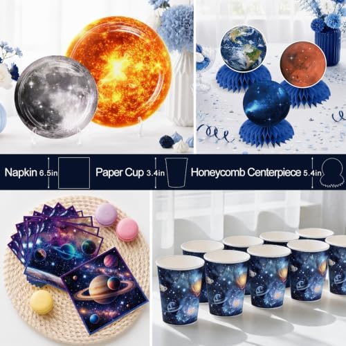 Xynic 210Pcs Space Birthday Decorations Tableware Set, Serves 24 - Image 5