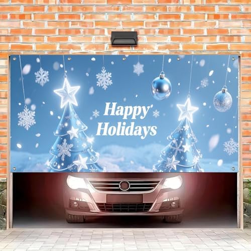 HOMETITUTE Christmas Holidays Garage Door Cover Banner 13x6ft Polyester - Image 2