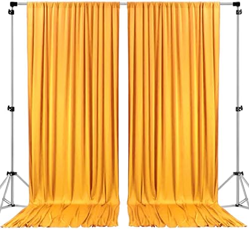 AK TRADING CO. 10 feet x 10 feet Black Polyester Backdrop Drapes Curtains Panels with Rod Pockets - Wedding Ceremony Party Home Window Decorations by Fabrics%7CEventDecor%7CCrafts%7CUpholsteryFoam