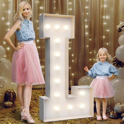 4FT Light Up Marquee Letter L - Large Foam Board Mosaic Kit by Teebloom