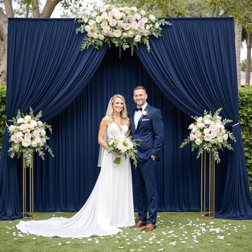 20x12 ft Navy Blue Backdrop Curtains for Weddings, Birthdays and Photos - Image 2
