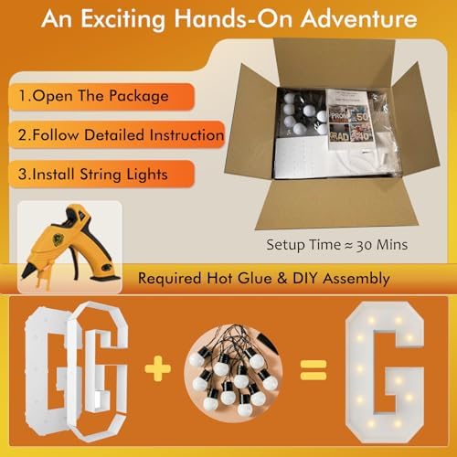 3FT Marquee Letters, Large Light Up Letters G for Grad Party Decor - Image 2