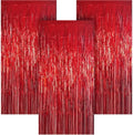 3 Pack 3.28ft x 6.56ft Red Metallic Tinsel Foil Fringe Curtains, Photo Booth Backdrop Party Decorations for Birthday Wedding Baby Shower Graduation Valentines Day New Years by Unknown