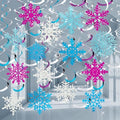 Snowflake Decorations, Christmas Hanging Decor, 48 Glitter Snowflake Swirls by OuMuaMua