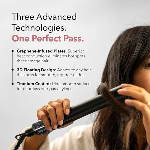 SRILabs StyleQ Flat Iron - Red Light Therapy, Titanium Graphene Plates - Image 4