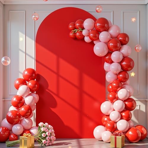 6 ft Arch Backdrop Cover Red - Double-Sided Spandex Arch Covers Stretchy Backdrop for Balloon Arches Birthday Party Baby Shower Banquet Wedding Photo Background by Unknown