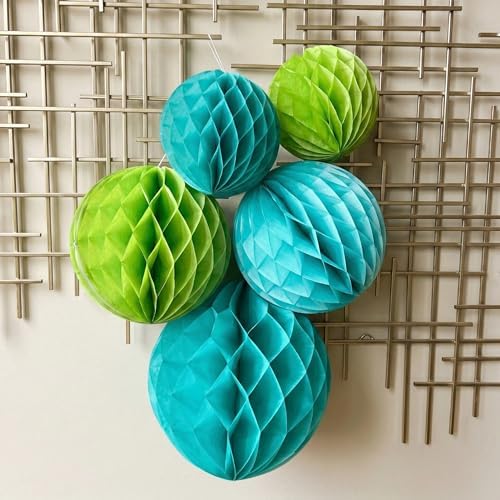 PapaKit 26pc Deluxe Large Sage Green & Gold Party Decoration Set - Premium Paper Fans, Honeycomb Balls & Pom Poms Backdrop - Party Wall Decor for Baby Shower, Wedding, Birthday, & Bridal Shower - Image 6