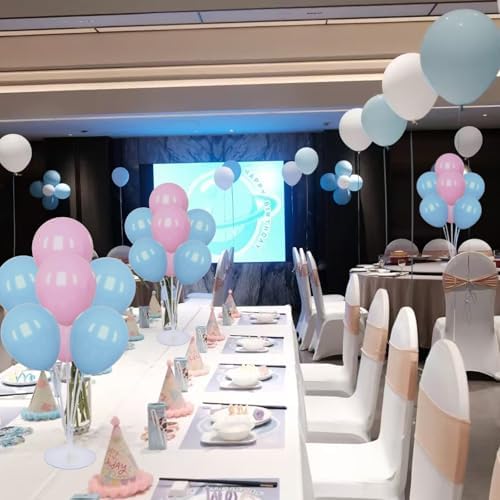 6 Set Balloon Stand Kit for Table Centerpieces With Balloon and Base Party Decorations for Birthday Wedding Retirement Graduation Baby Shower (Blue and Pink) - Image 4