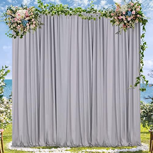 Grey Backdrop Curtains 30ftx10ft Party Polyester Photo Drapes - Image 4