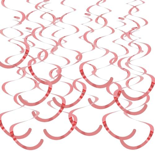 BEISHIDA 30Pcs Rose Gold Hanging Swirls for Wedding Birthday Decorations by Beishida