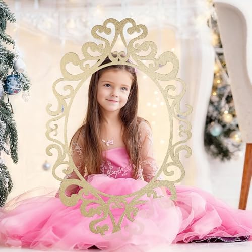 Aurelema Princess Mirror Photo Booth Props 15 x 23 Inches, Gold - Image 4
